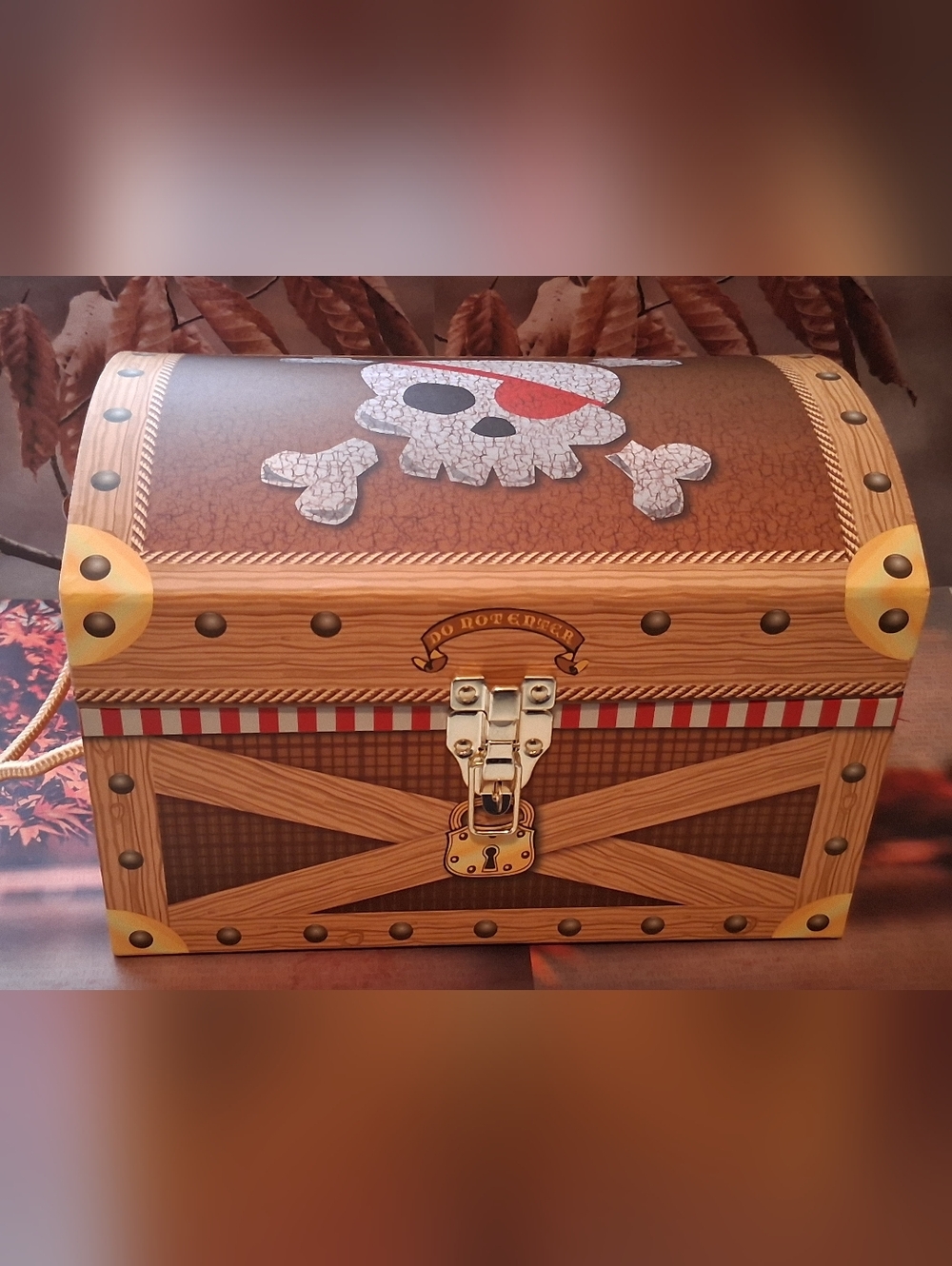 Pirate-Themed Storage Chest - Brown(Dog & Parrot Not Included)